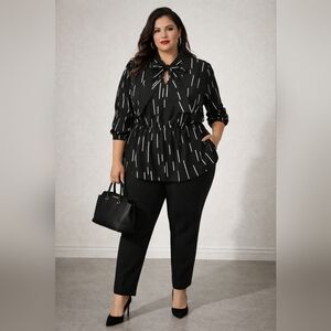 Sophesticated Black and White Women's Blouse